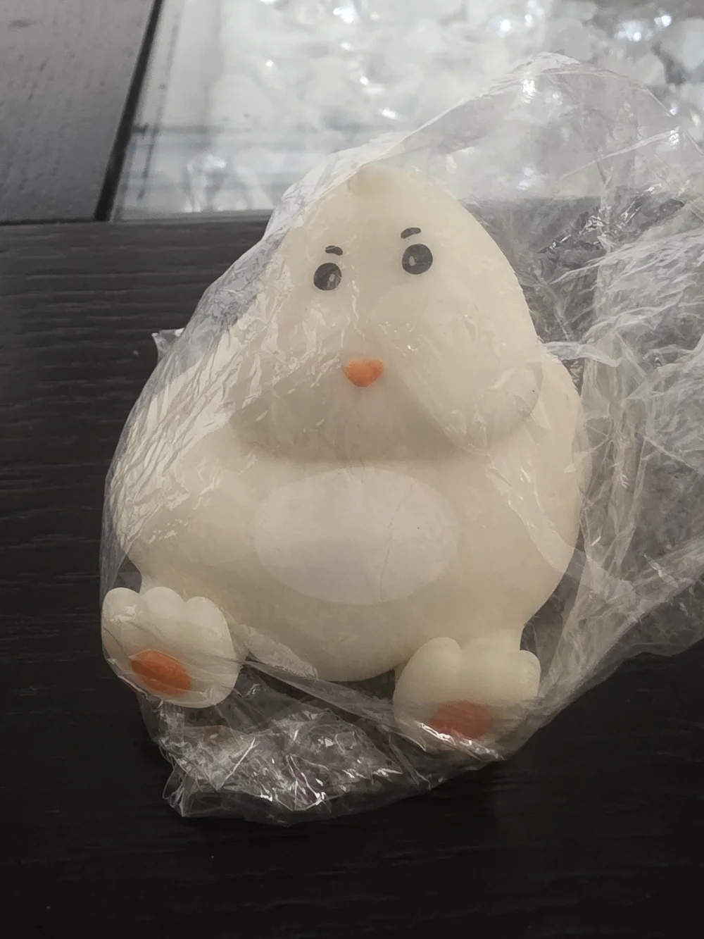 Plush White Bird Pet Toy with Orange Beak and Feet